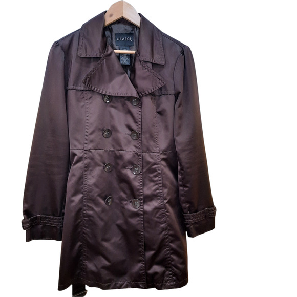 George Womens Brown Trench Coat Size Medium - Picture 1 of 11